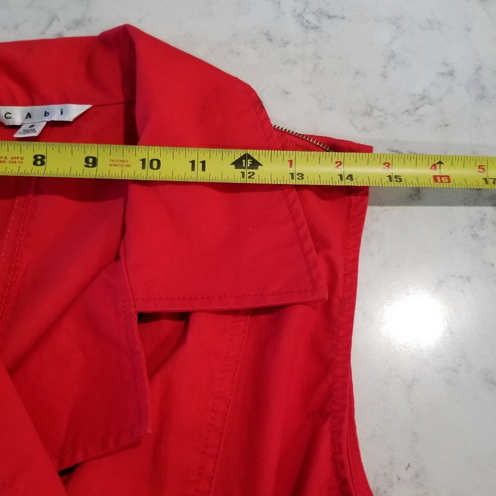 👗CABI RED SLEVELESS DRESSCOAT. - Picture 4 of 16